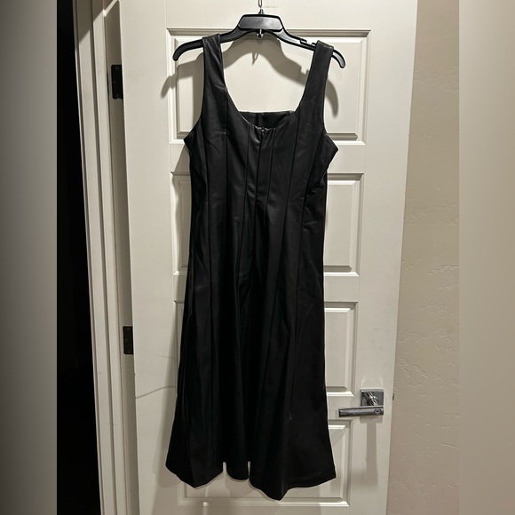 Fate Black Faux Leather Dress - Picture 3 of 11